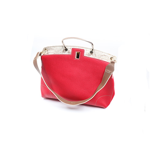 Furla Multicolor Pebbled and Croc Embossed, Handbag