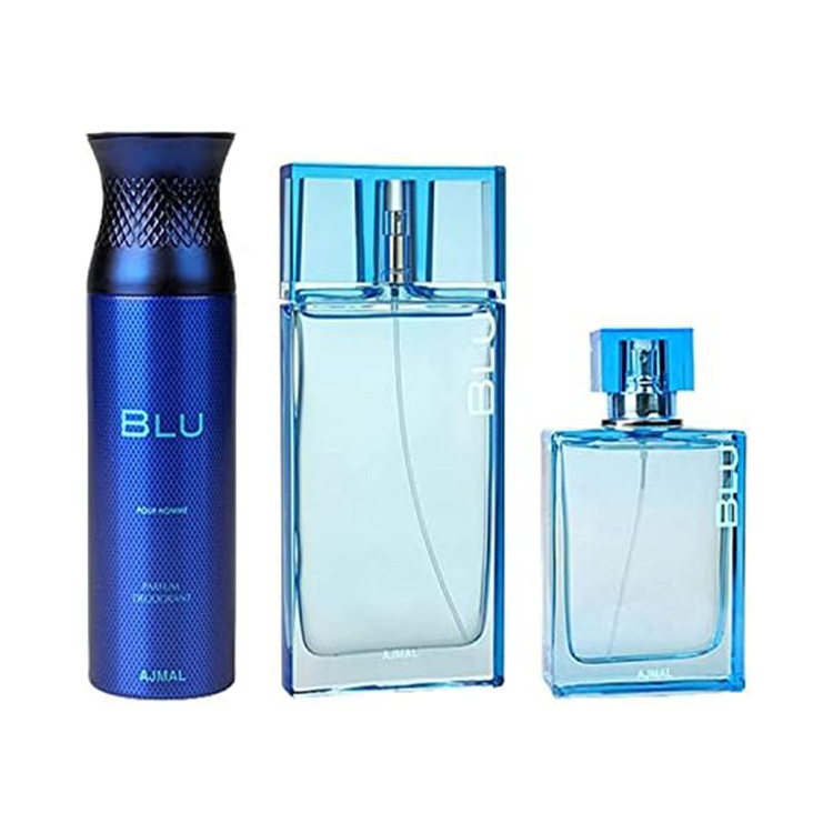 Ajmal Blu, Deodrant 200 ml, Eau De Parfum 90 ml , Eau De Cologne 100 ml