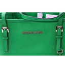 Michael Kors Green Leather Large Jet Set Tote Bag