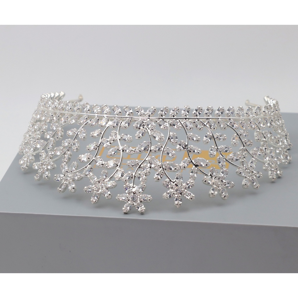 Laha Boutique Crystal Queen Crown Rhinestone Bridal Tiara Headband Pageant Prom Wedding