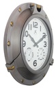 Infinity Instruments Porthole Clock, Antique Silver