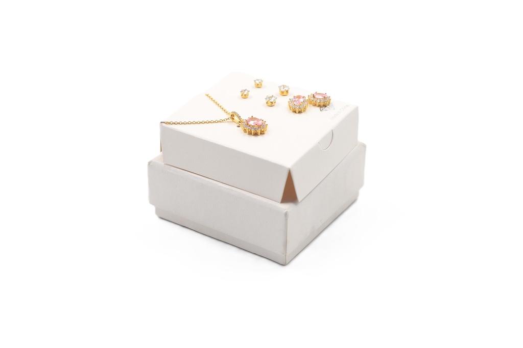 Pink Gold Pendant Set