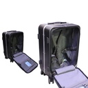 Solid Clean Cabin Suitcase Brown Metallic