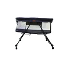 Ubravoo Grab-and-go Travel Cot, Baby Crib with Mattress I Silent Wheels, Baby Bedside Crib | Rocking Crib Gray