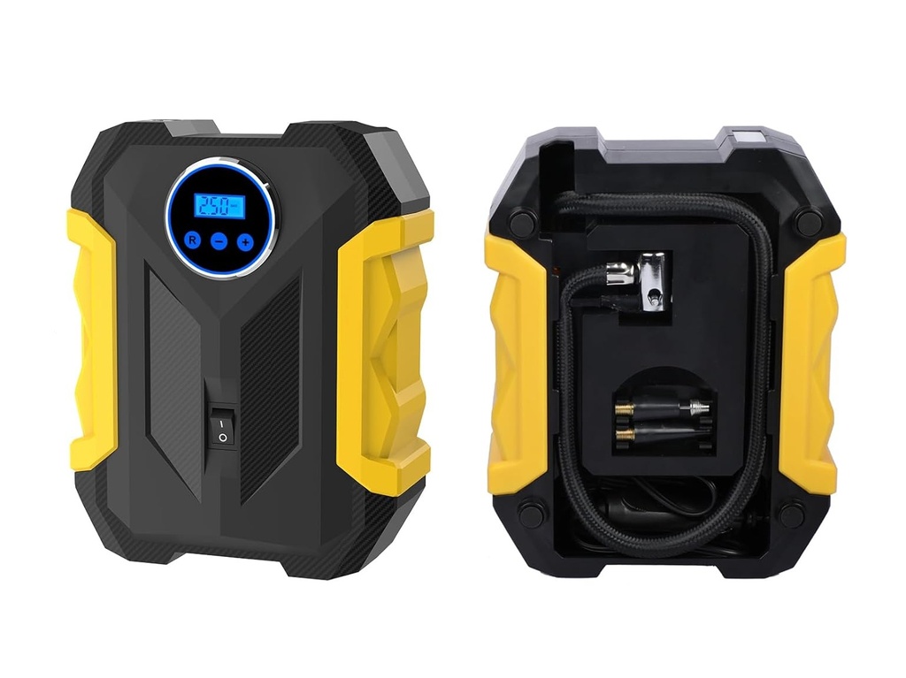 Digital Air Compressor for Car Auto Pump Portable Tire Inflator with LED Light DC 12V
