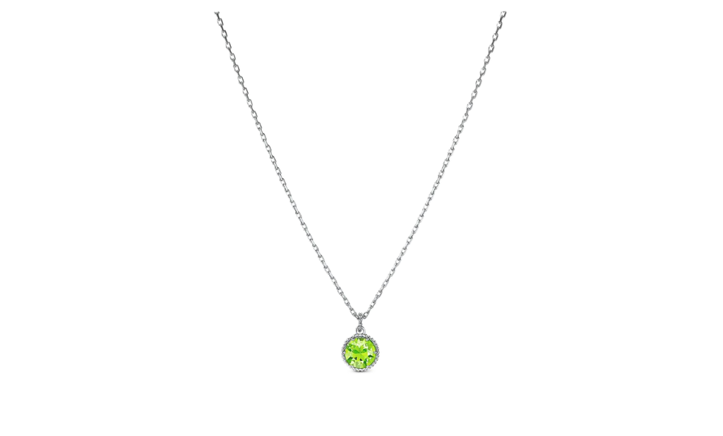 Swarovski Birthstone Pendant August, Green, Rhodium plated