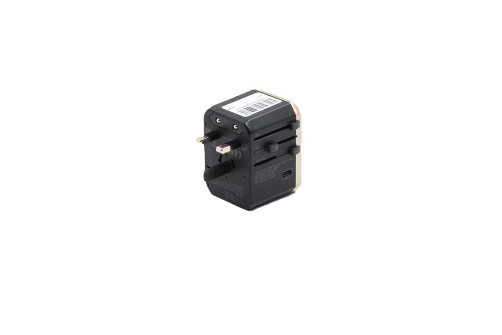 International Travel Power Adapter With 4 USBs (5.6A), Fast Charging Type-C