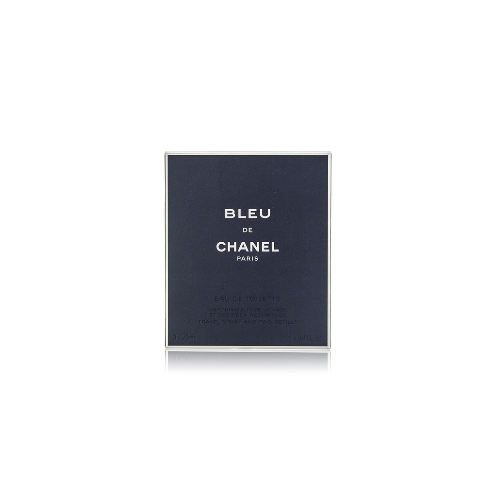 Chanel  Bleu De Eau De Toilette Travel Spray & Two Refills for Men - 3x20ML