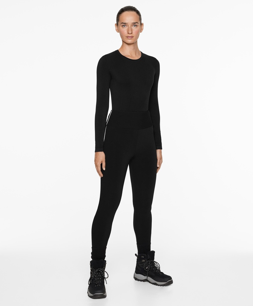 OYSHO Seamless super extra warm high rise 70cm ankle-length leggings with piping size:L