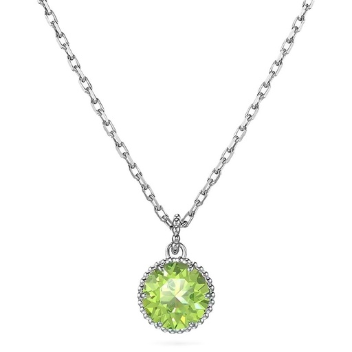 Swarovski Birthstone Pendant August, Green, Rhodium plated