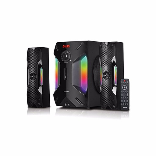 Geepas 2.1 Channel Multimedia Speaker GMS8507BT WITH RGB LIGHTING , **IMPORTANT BOX A LITTLE DAMAGED **