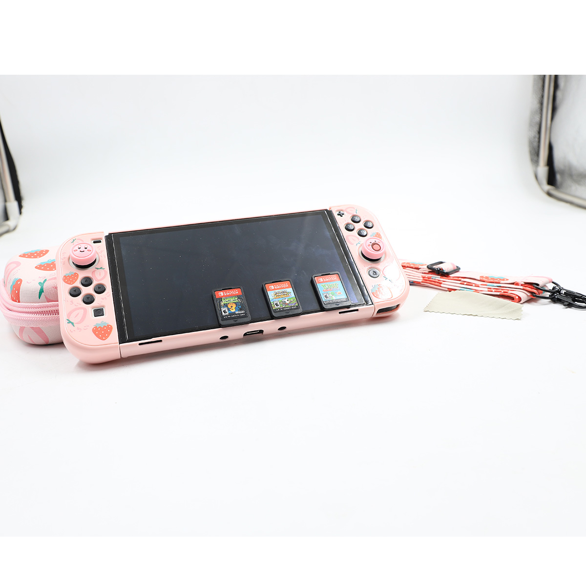 Auction For Nintendo Switch Pink Girly + Cover + 3 Games